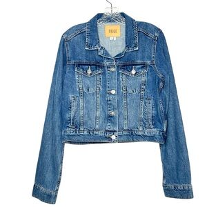 PAIGE Medium Wash Classic Denim Jacket Size S